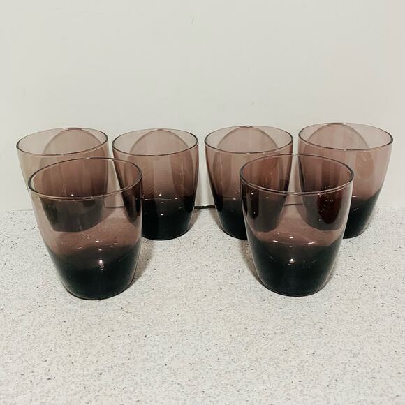 Purple old fashioned glasses mod 1970’s barware cocktails set (6) Libbey? - Picture 2 of 7
